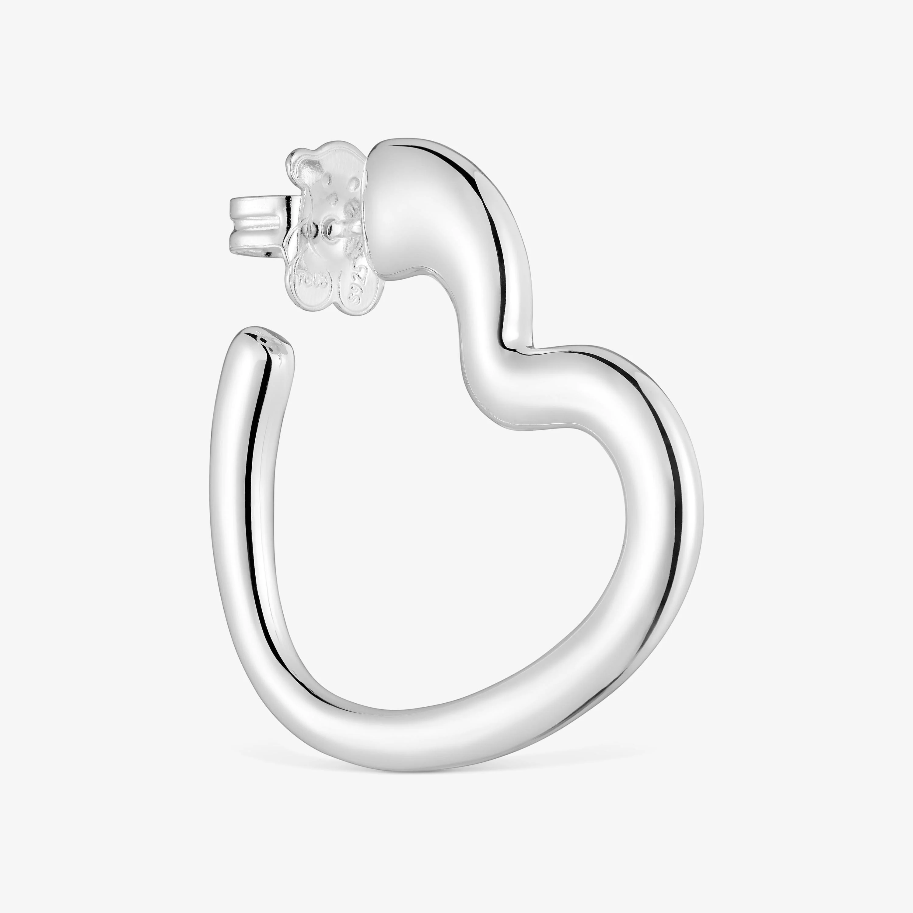 Single silver heart Hoop earring My Other Half - 1