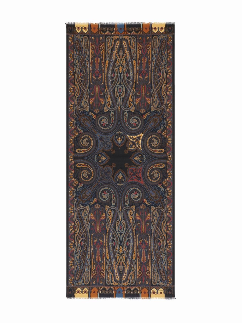paisley-print fringed scarf - 3