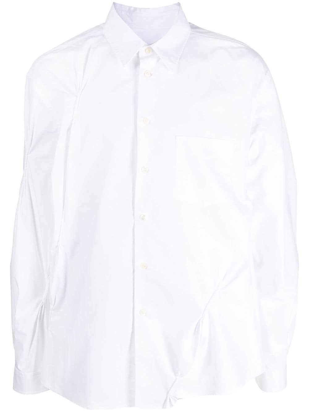 pinched-detail cotton shirt - 1