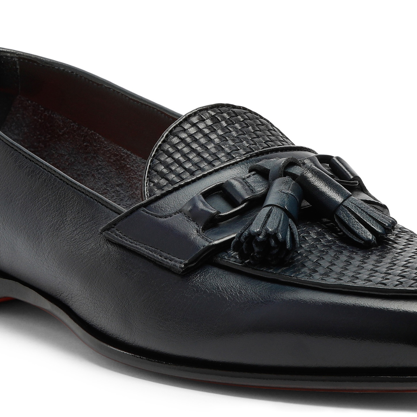 Men's blue leather Andrea tassel loafer - 6