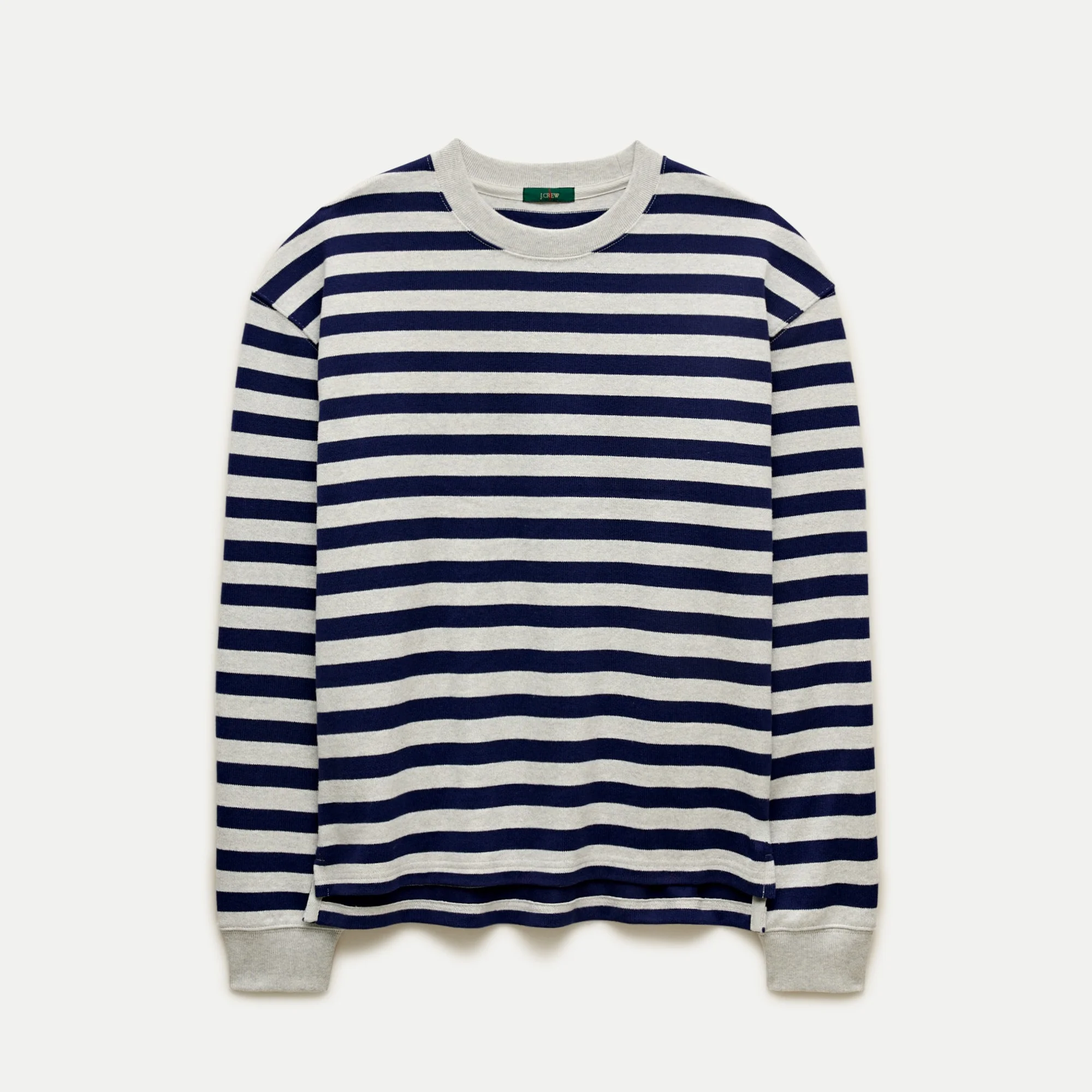 Long-sleeve crewneck in striped maritime jersey - 1