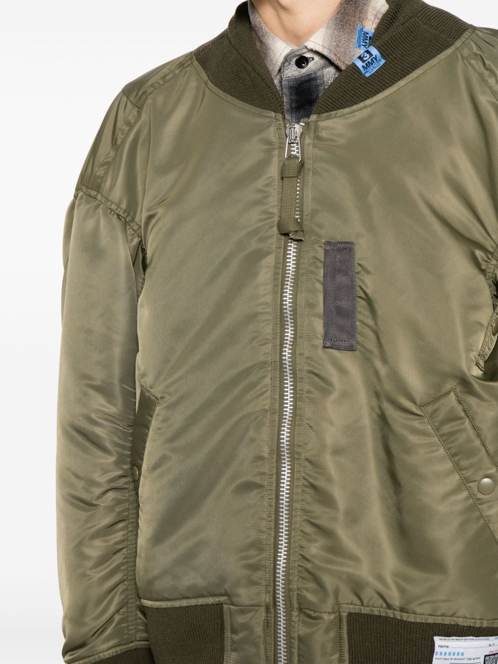 logo-patch padded bomber jacket - 5