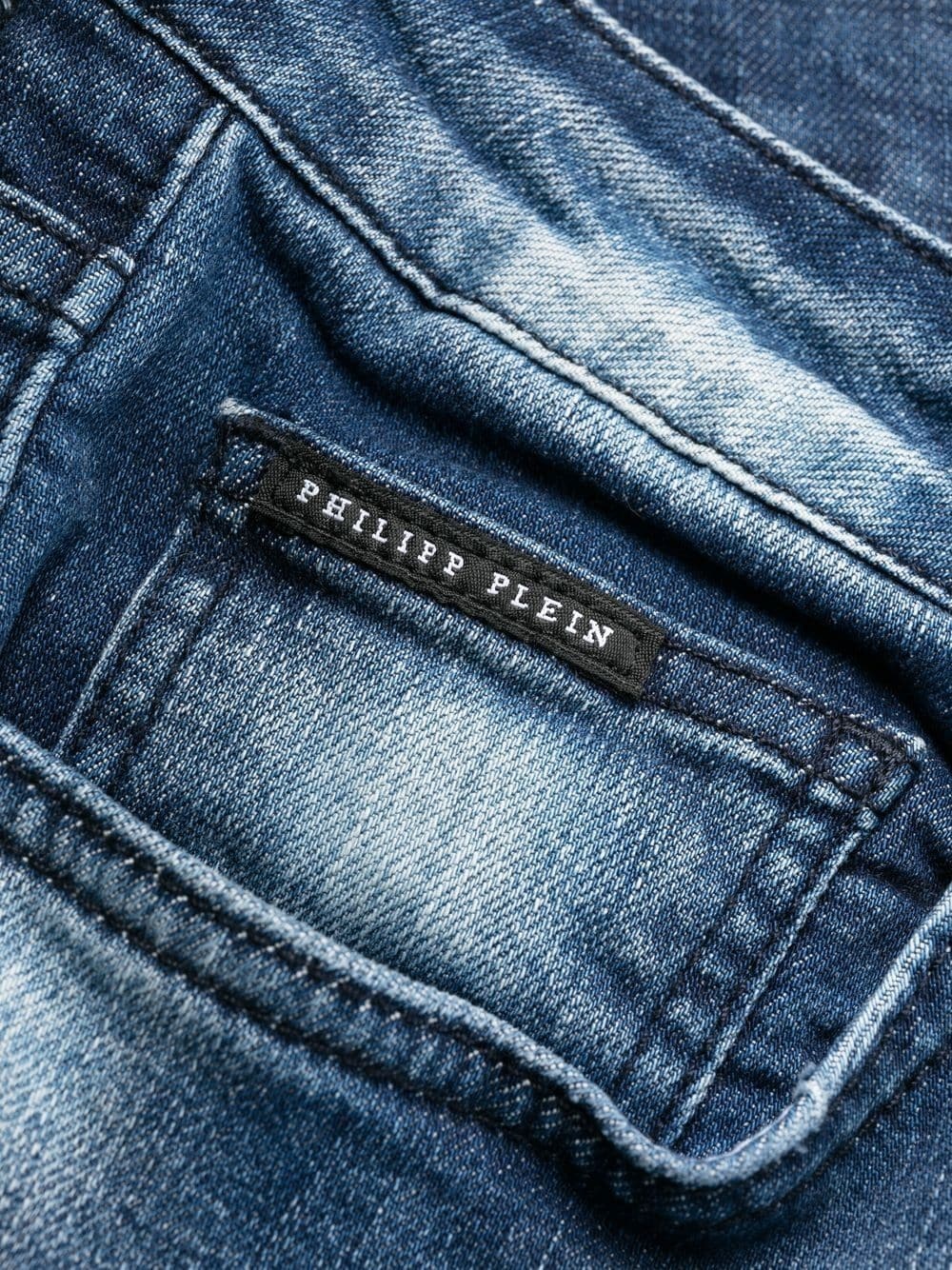 logo-print distressed jeans - 6