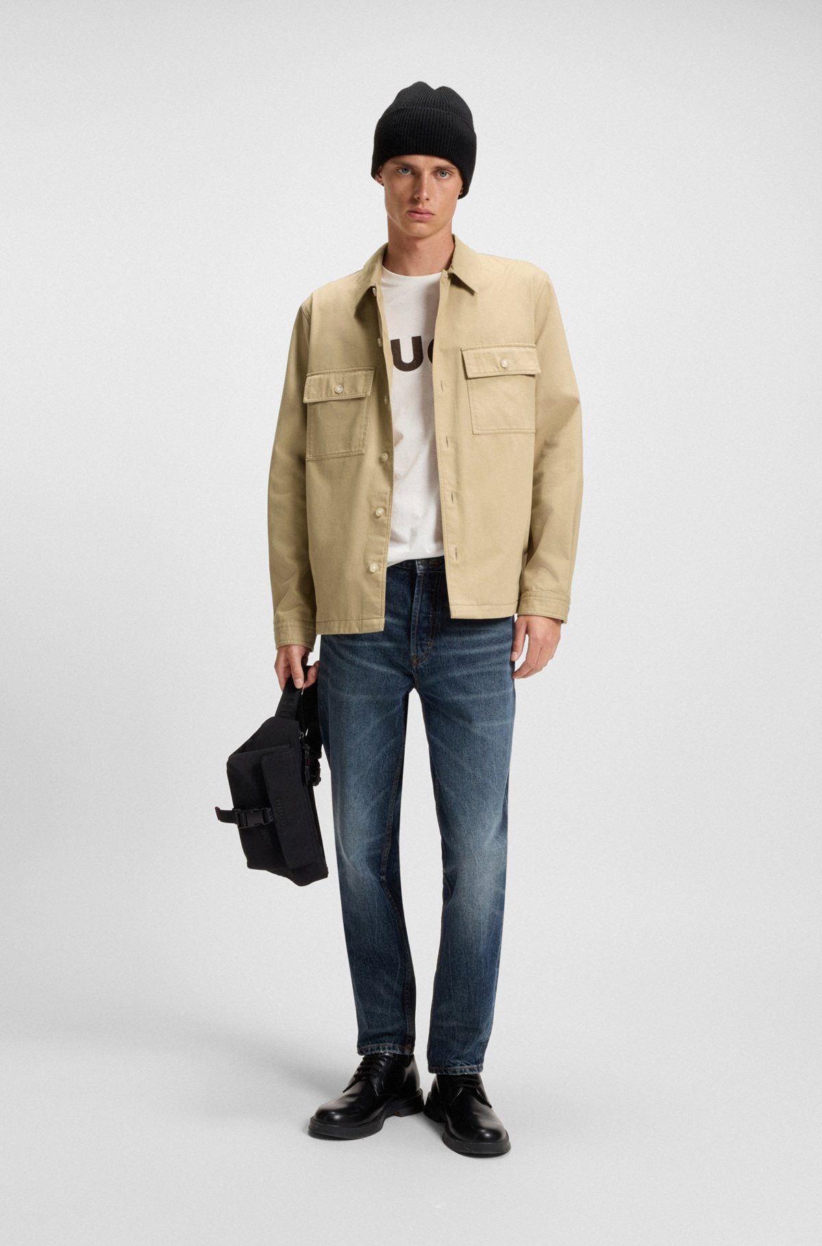 RELAXED-FIT COTTON SHIRT WITH OVERSIZED CHEST POCKET - 4