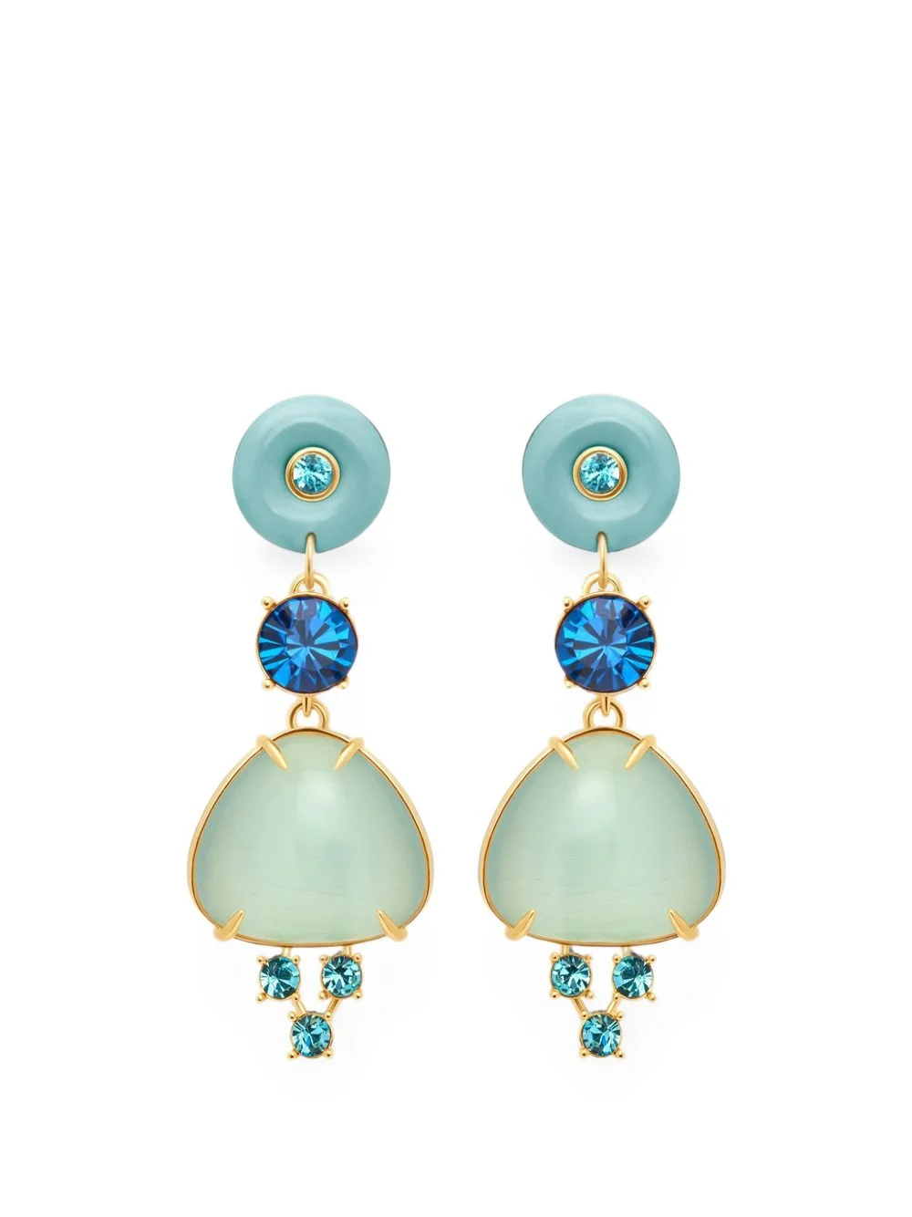 cabochon drop crystal earrings - 1