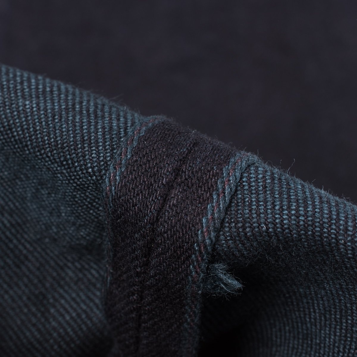 IH-888S-142OD 14oz Selvedge Denim Medium/High Rise Tapered Cut Jeans - Indigo Overdyed Black - 13