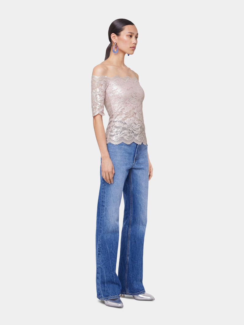 LIGHT PINK TOP IN LACE WITH SILVER INDUCTION 3