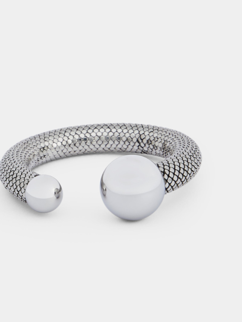 rabanne SILVER PIXEL TUBE BRACELET outlook