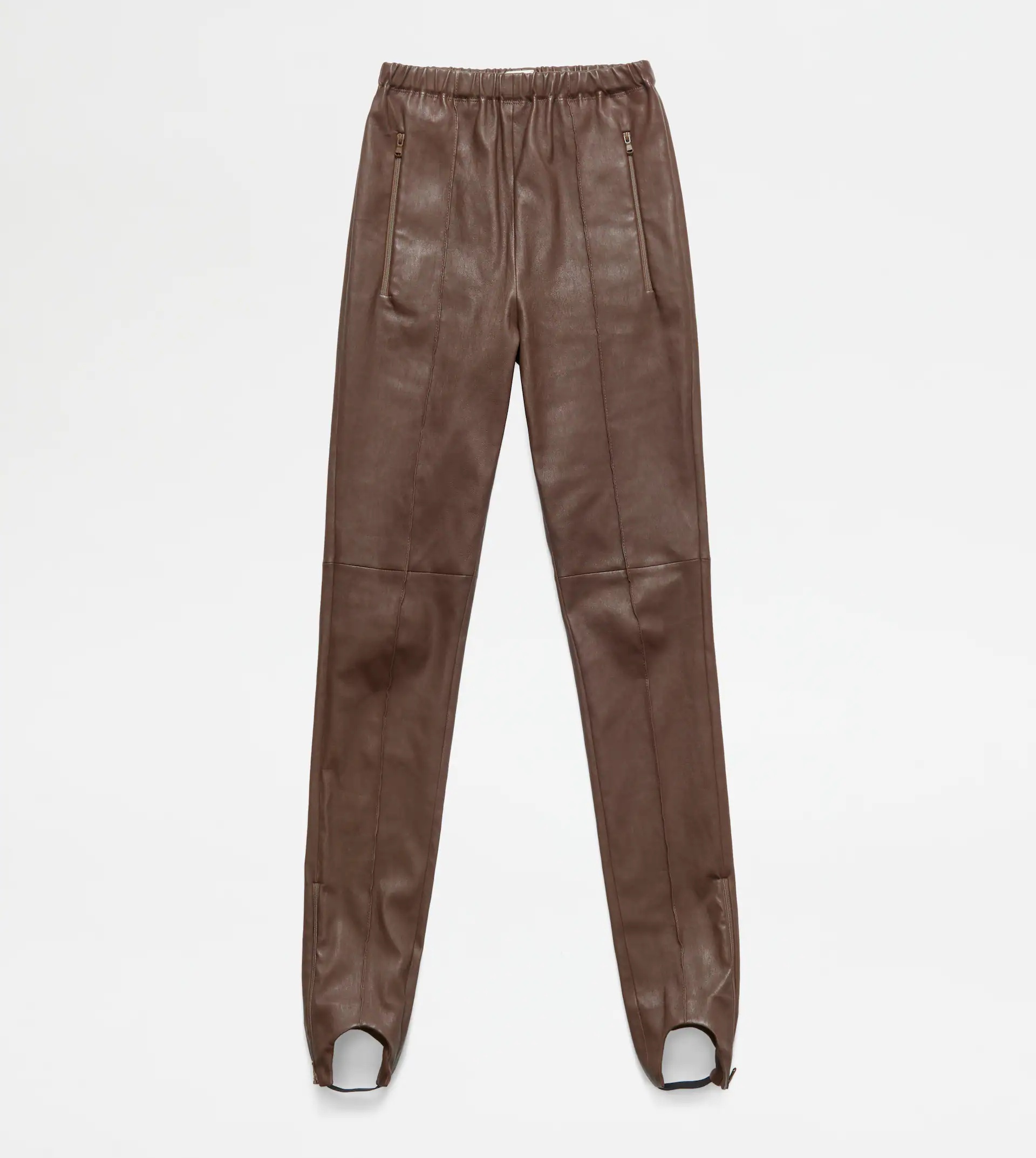 LEATHER TROUSERS - BROWN - 1