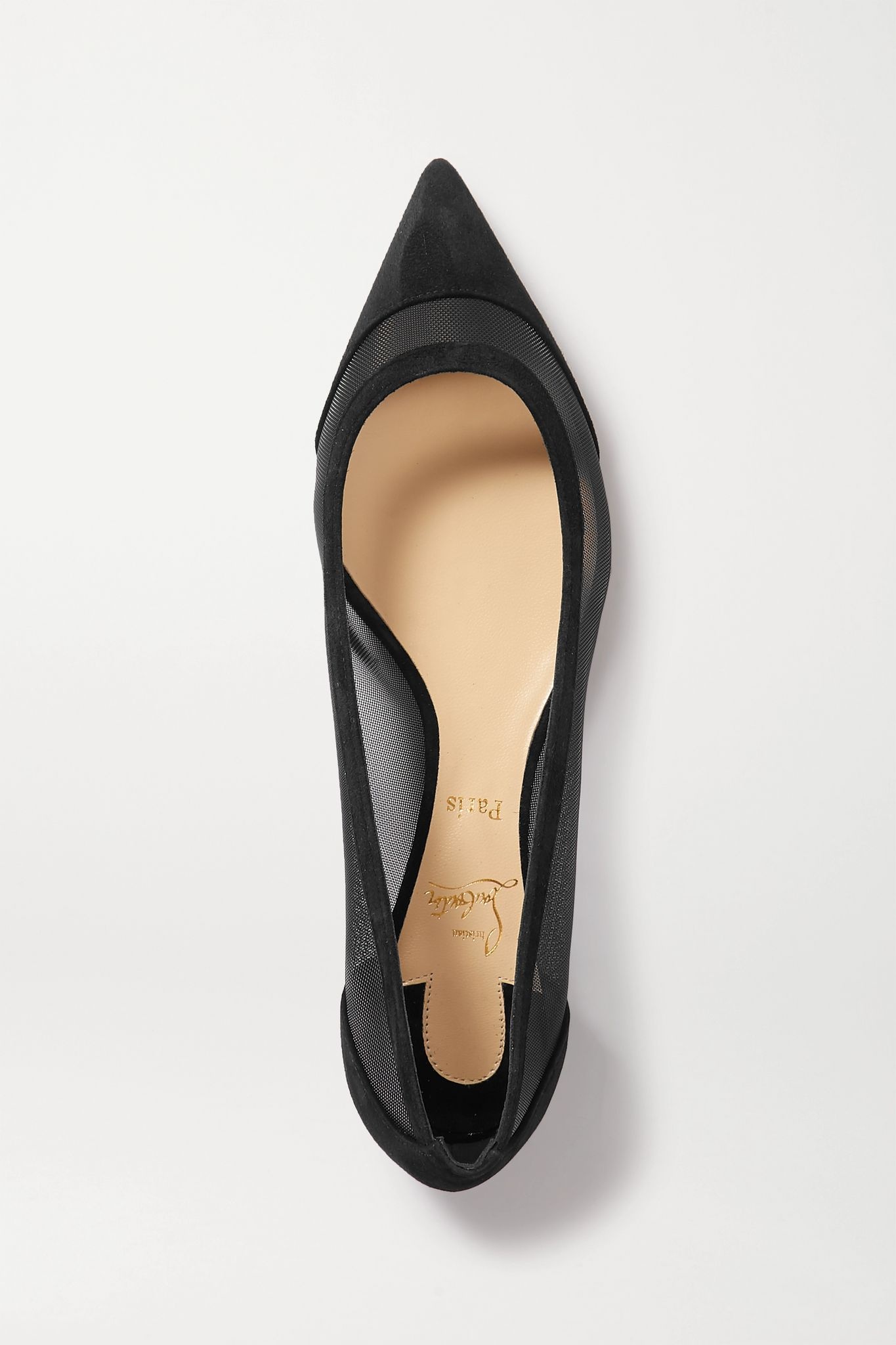 Galativi suede and mesh point-toe flats - 6