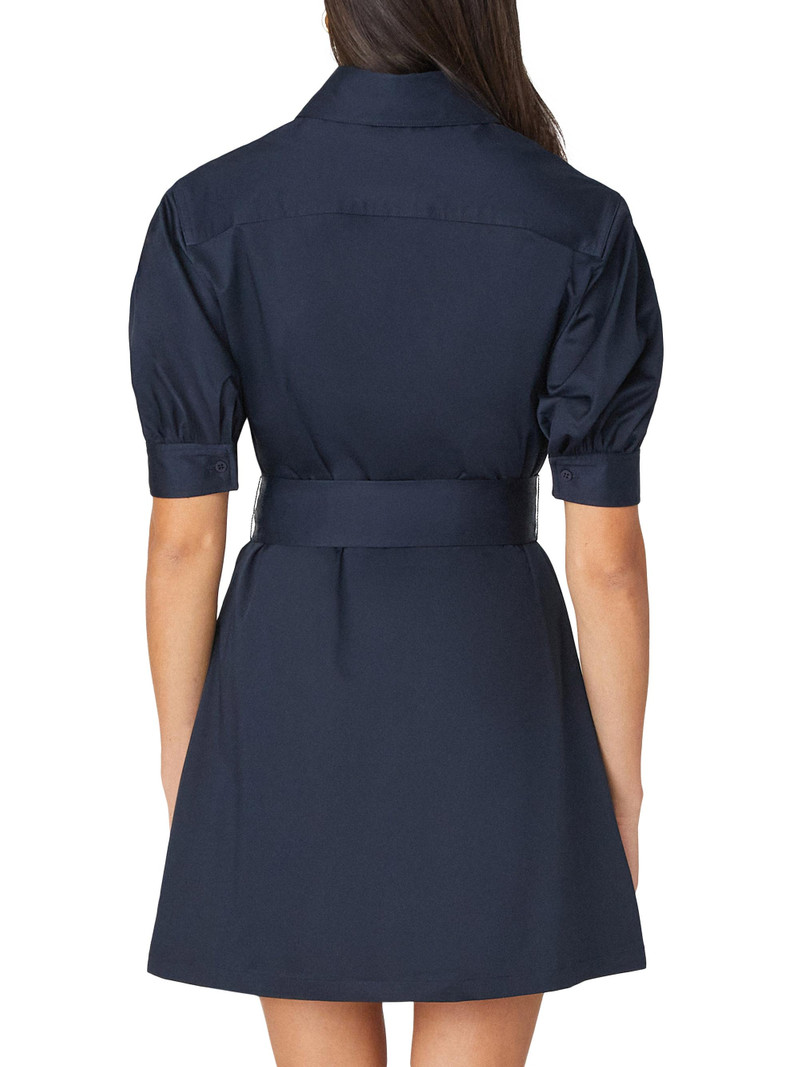 Women's Vince Cotton Sateen Tie-Waist Shirtdress - Navy 3