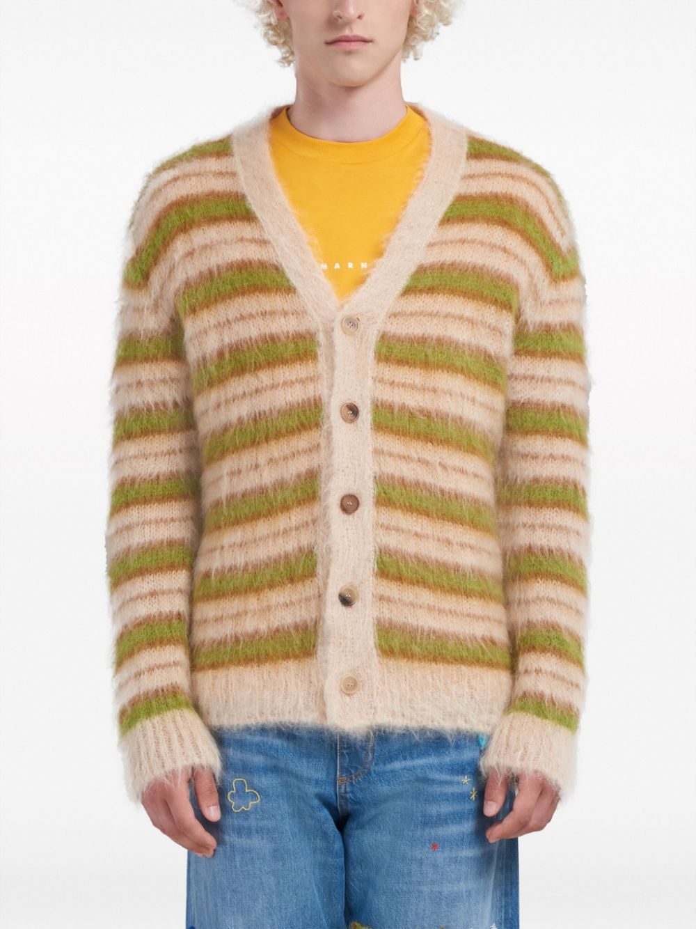 V-neck striped cardigan - 3