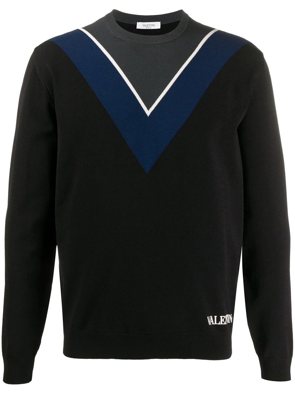 logo intarsia crew neck jumper - 1