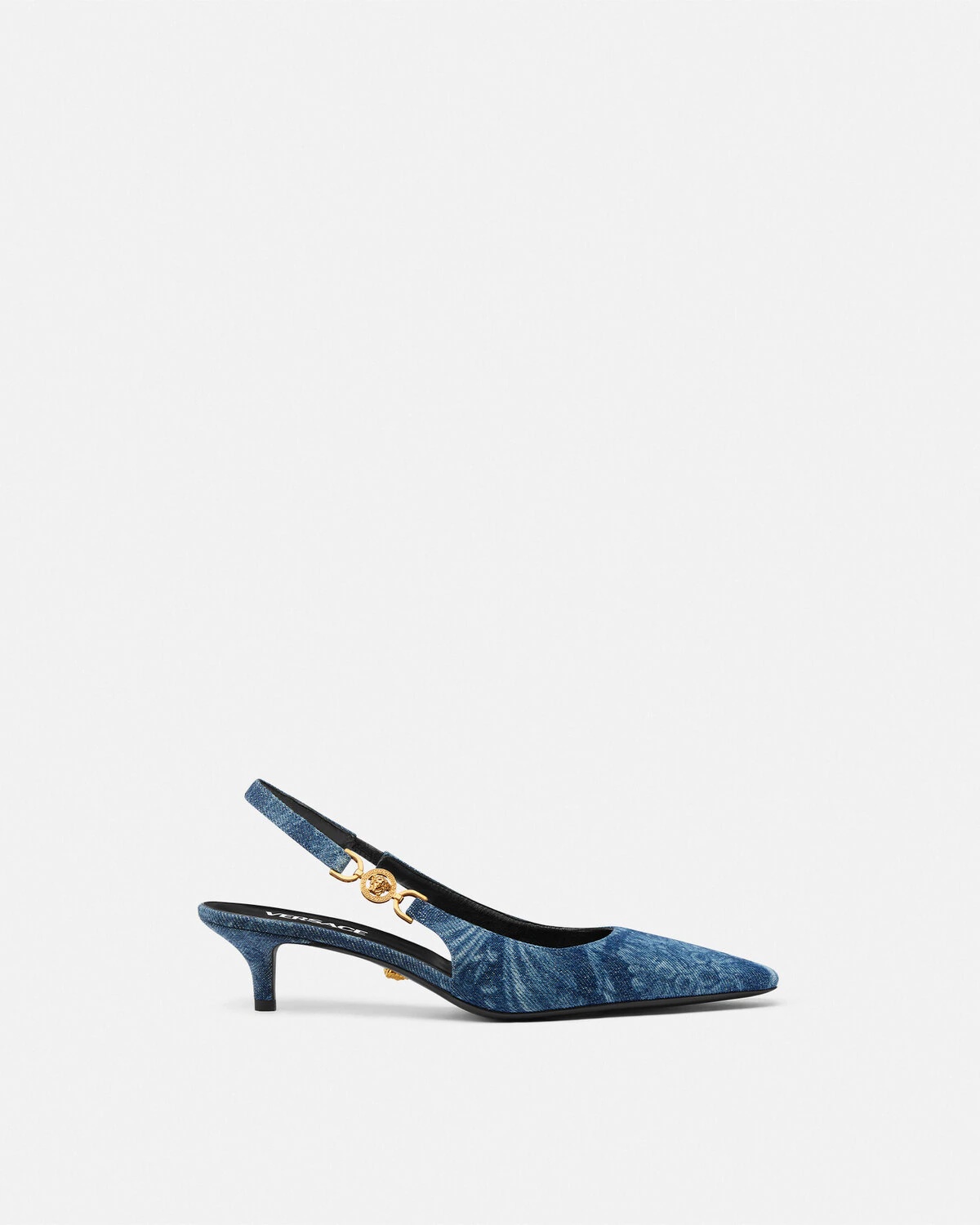 Barocco Denim Low Slingback Pumps - 1