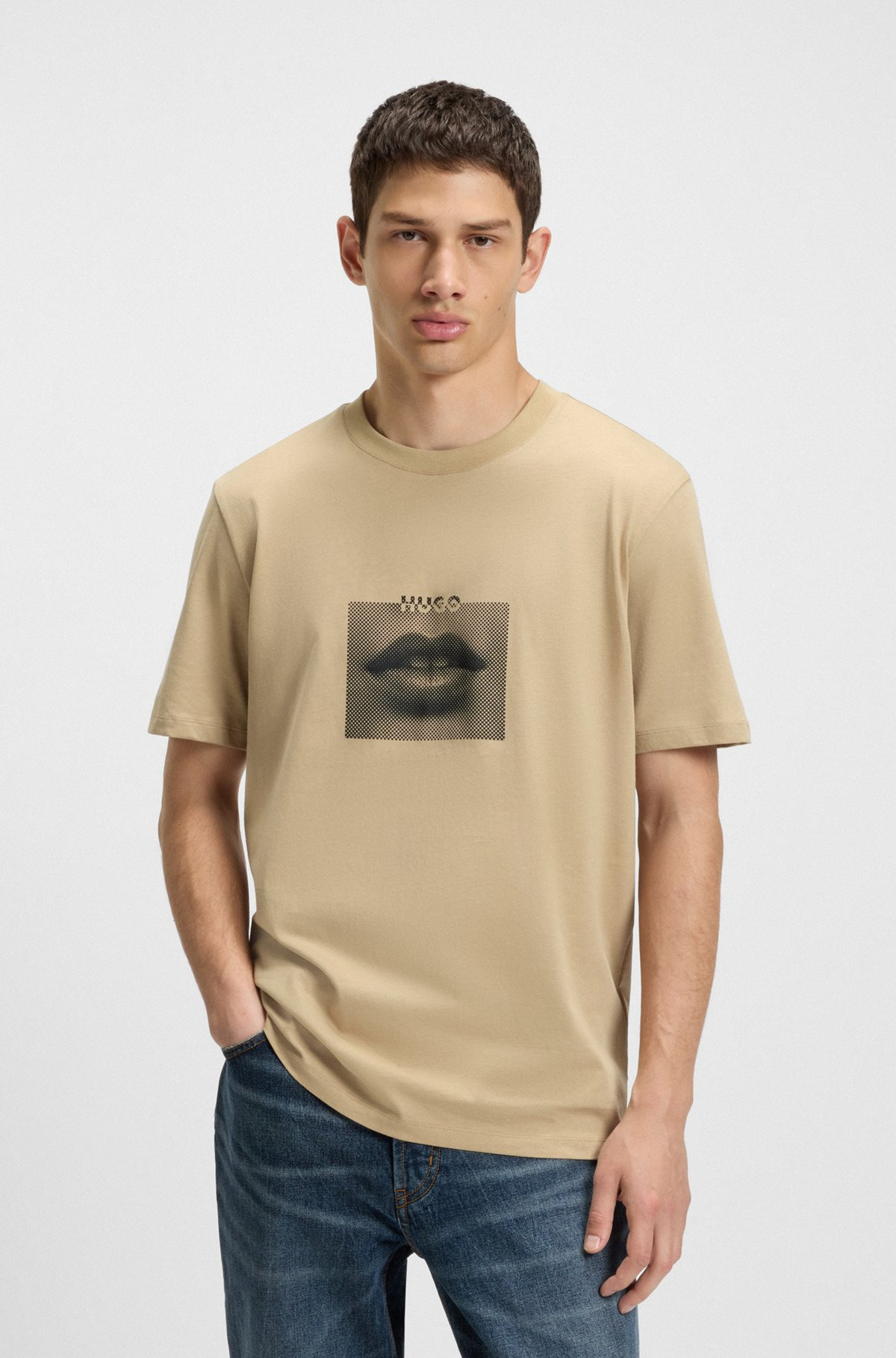 COTTON-JERSEY T-SHIRT WITH LIP ARTWORK - 2