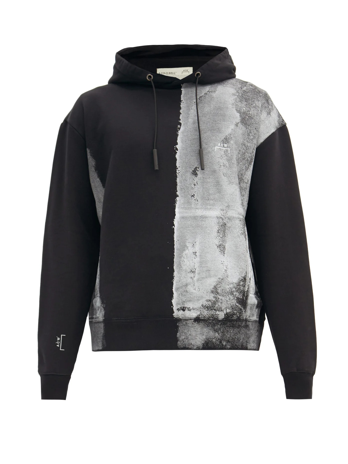 Block-painted cotton-jersey hooded sweatshirt - 1