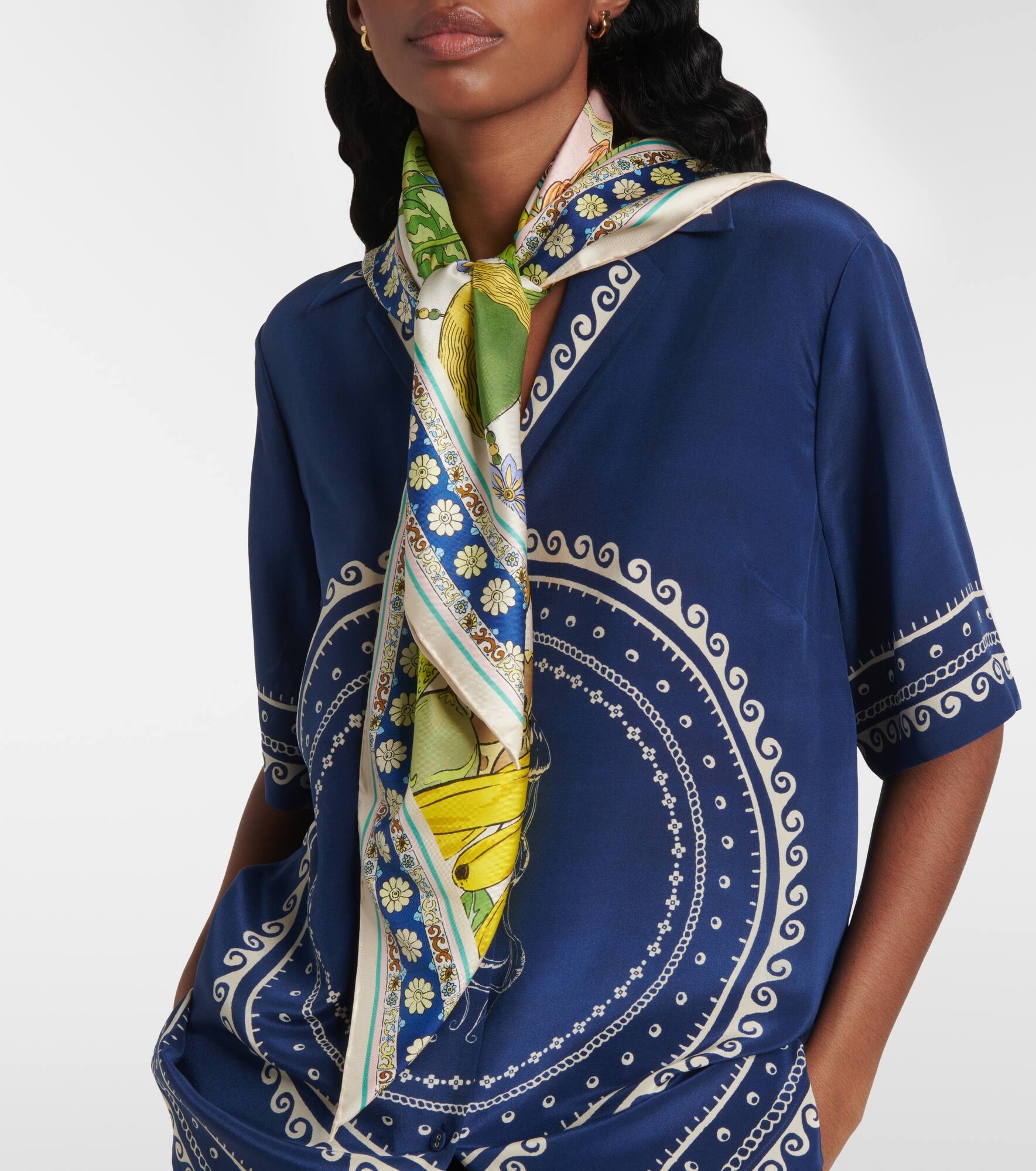 Hazel printed silk twill scarf - 2