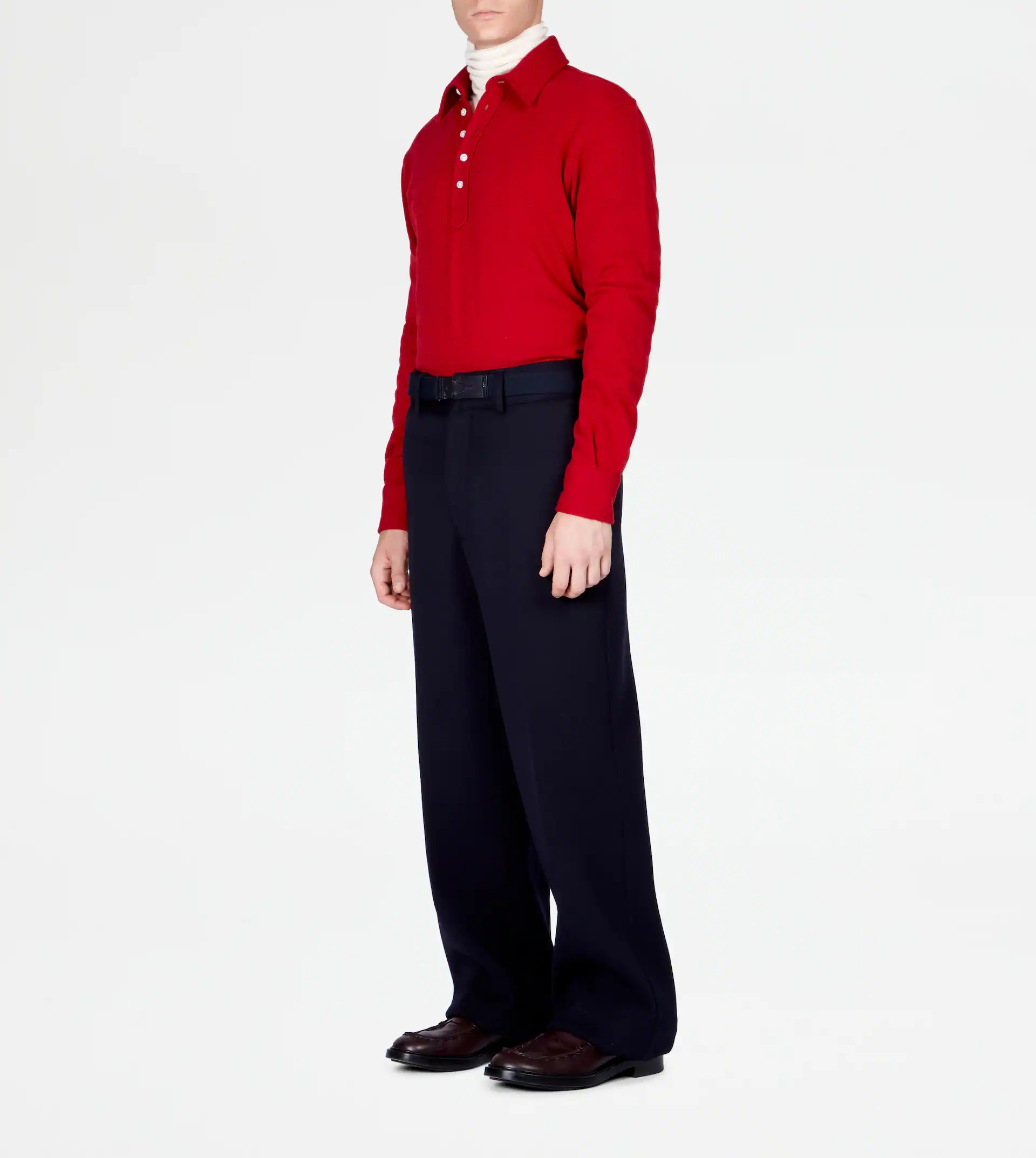 SHIRT IN MIXED WOOL - RED - 2