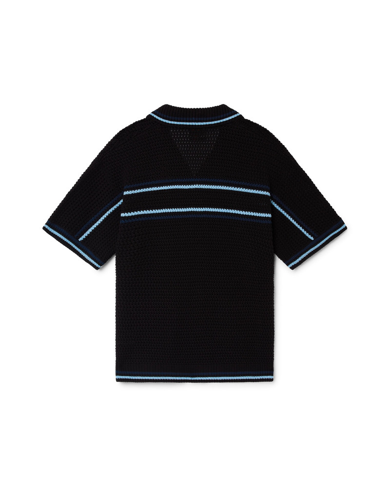 CASABLANCA Tennis Cotton Crochet Short Sleeve Shirt outlook