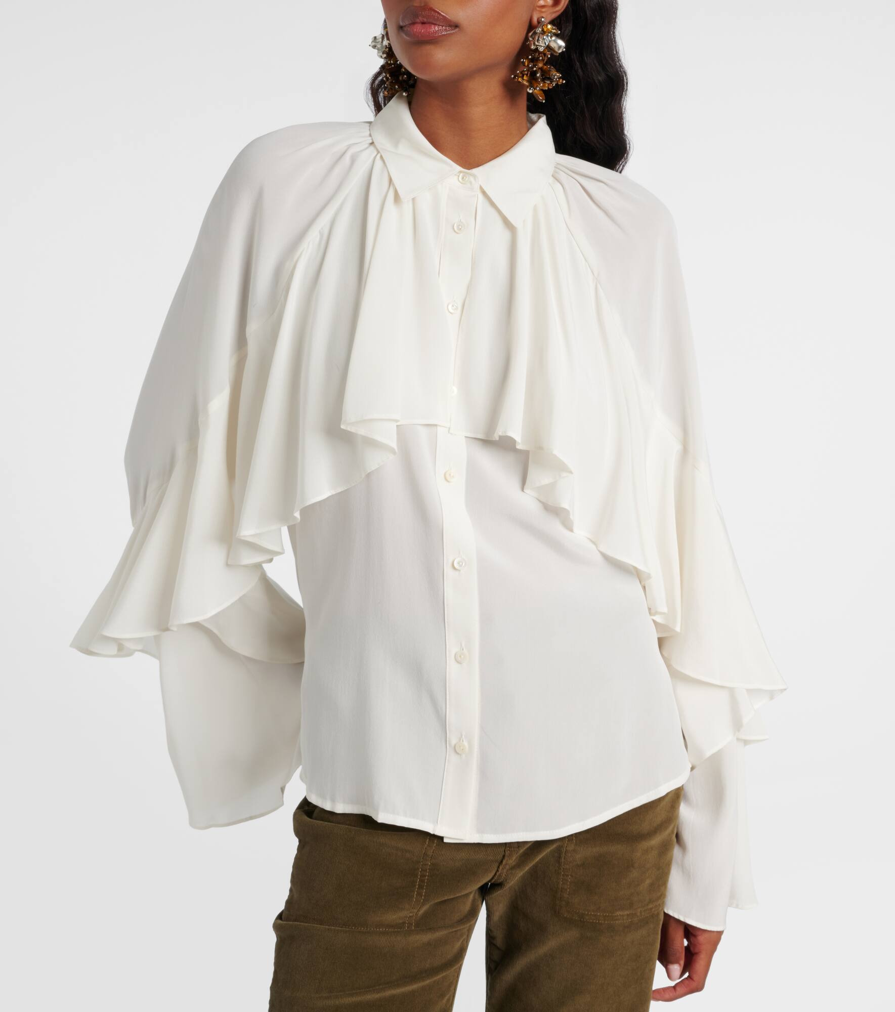 Demaris ruffled silk-blend blouse - 6