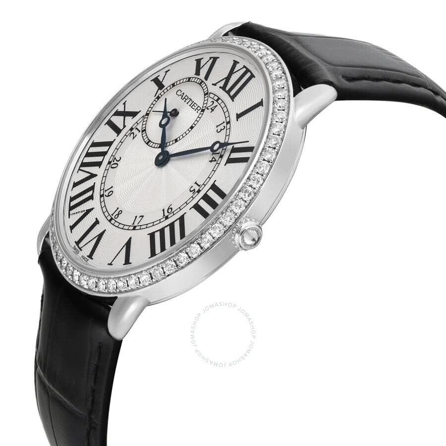 Pre-owned Cartier Ronde Louis Cartier GMT Diamond Silver Dial Men's Watch WR007002 - 3