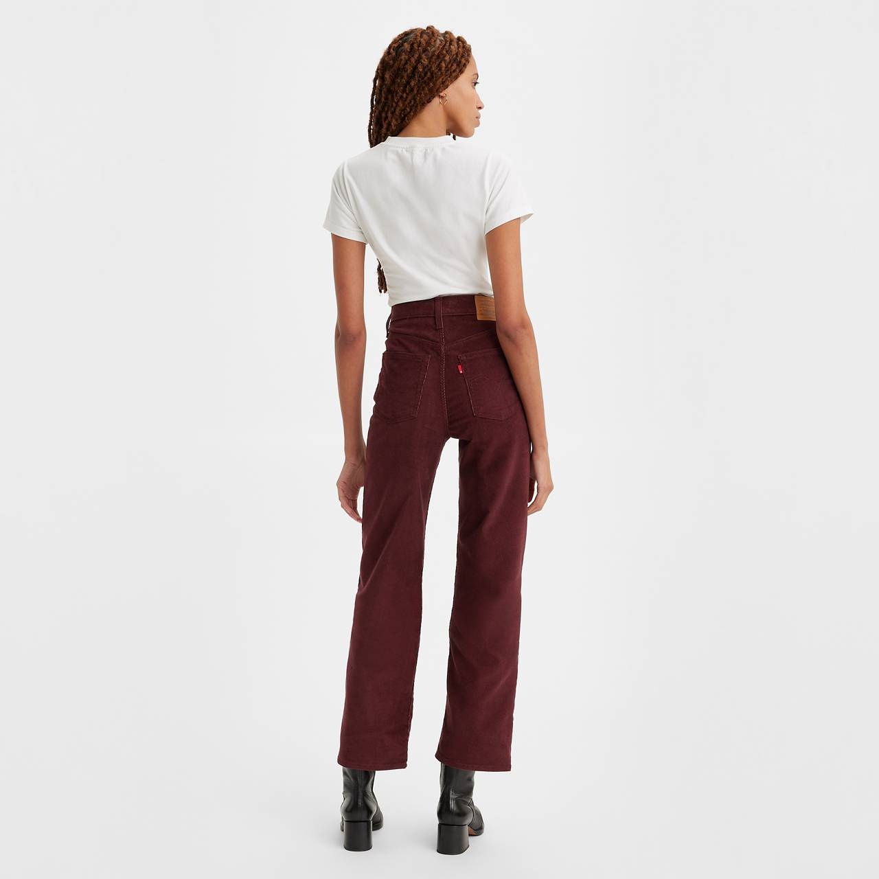 RIBCAGE STRAIGHT ANKLE CORDUROY WOMEN'S PANTS - 4