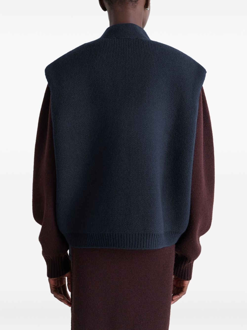 patch-pocket V-neck cardigan - 4