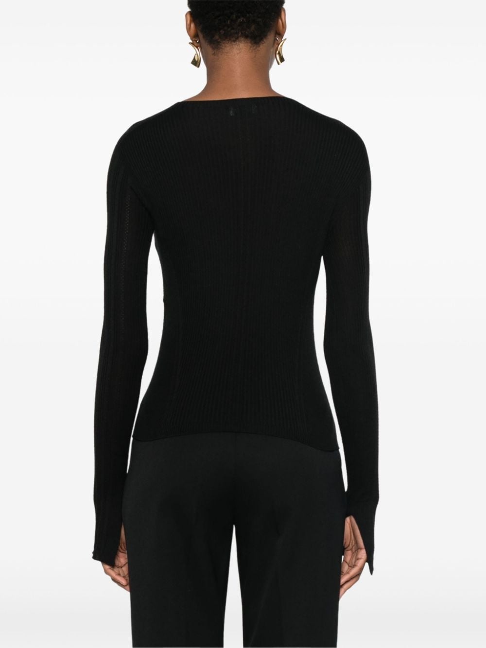 ribbed-knit jumper - 4