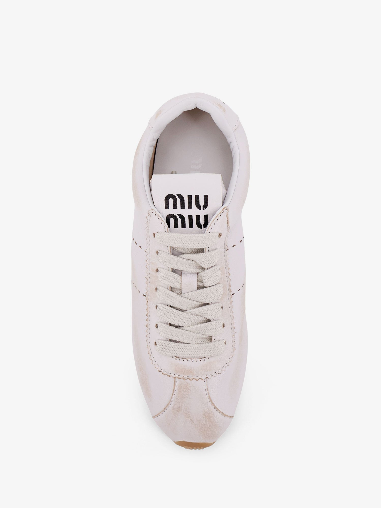 Miu Miu Women Plume Low-Top Leather Sneakers - 5