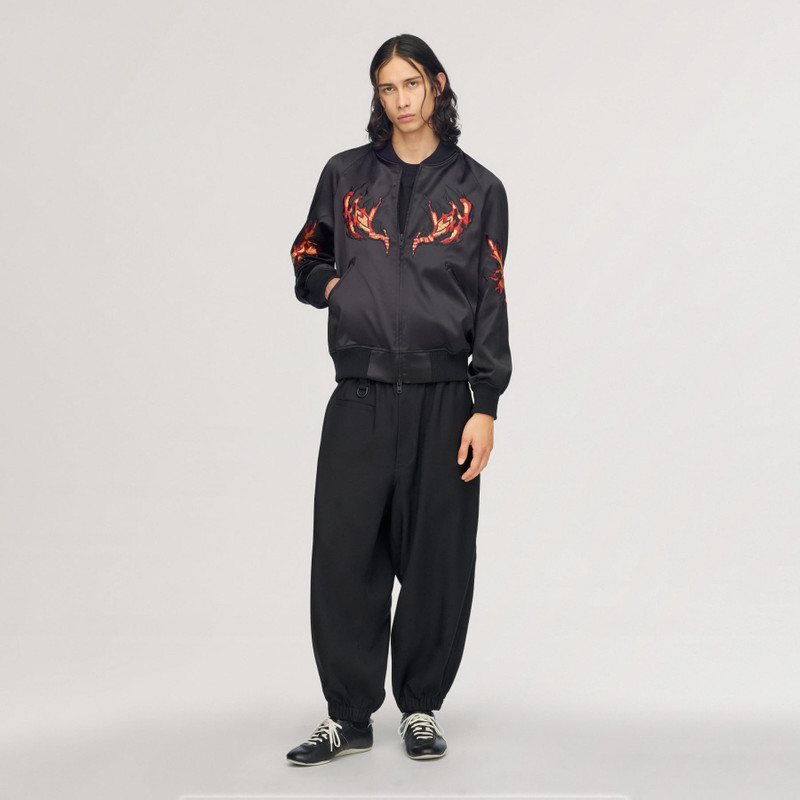 Y-3 EMBROIDERED GRAPHIC SATIN SOUVENIR JACKET 5