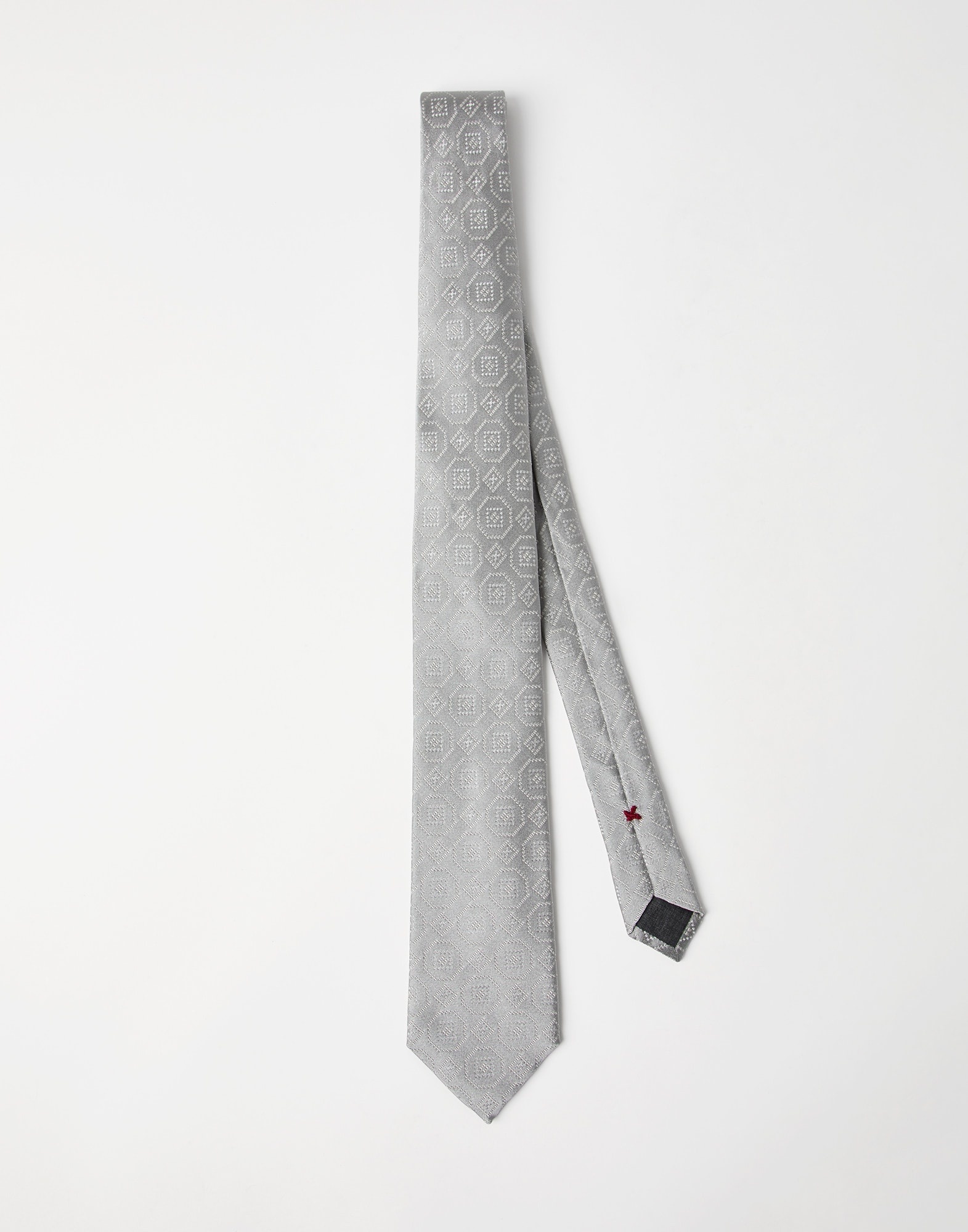Silk tie with geometric pattern - 1