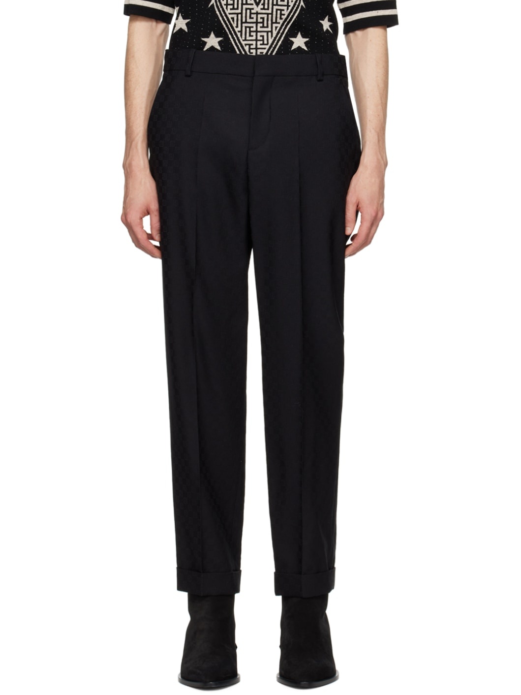 Black Monogram Trousers - 1