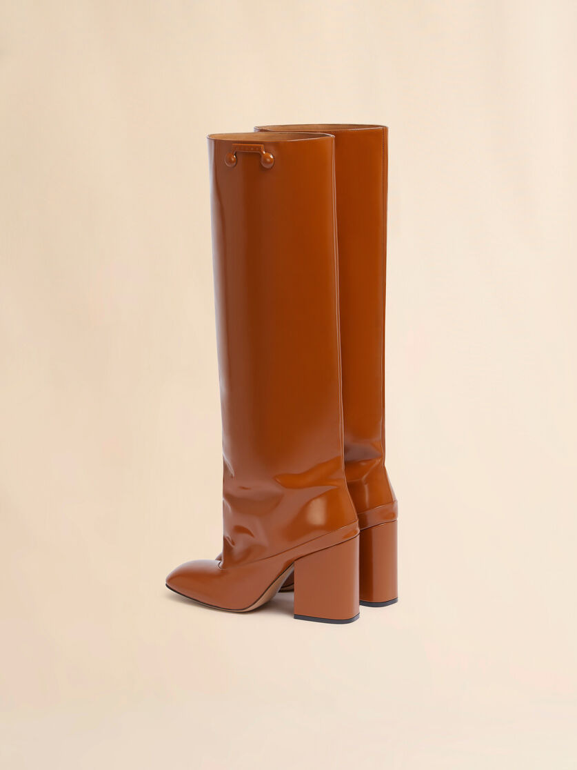 BROWN LEATHER TRUNKAROO KNEE-HIGH BOOT - 3