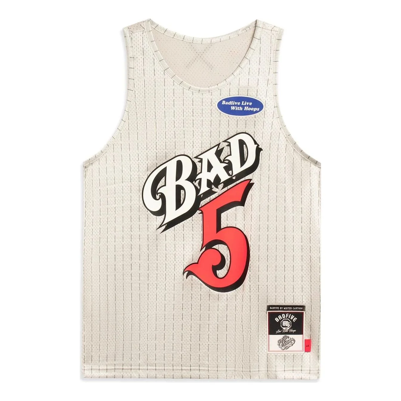 Li-Ning x Mitchell & Ness BadFive Graphic Basketball Jersey 'Grey' AAYT047-7 - 1
