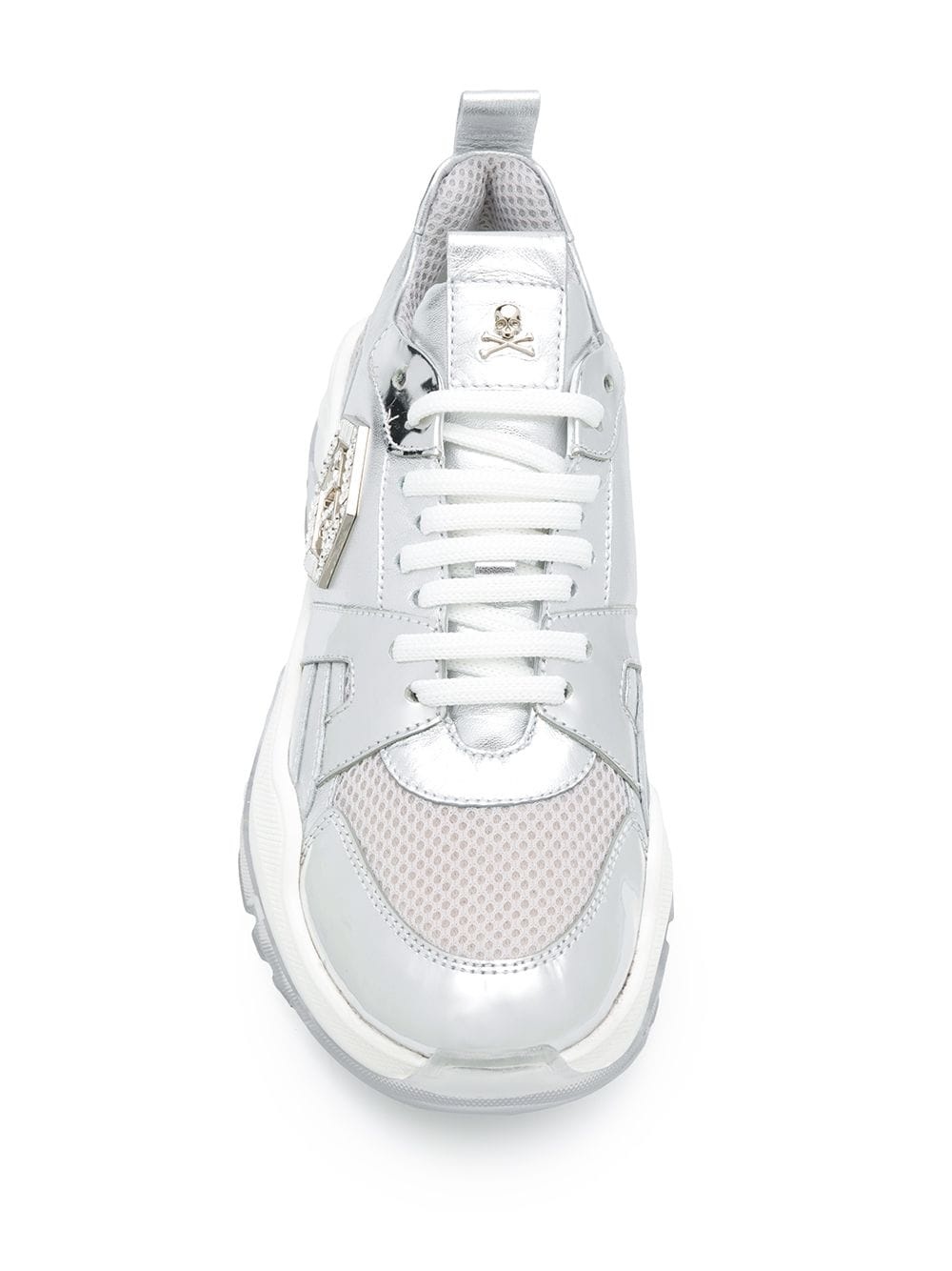 metallic logo plaque sneakers - 4