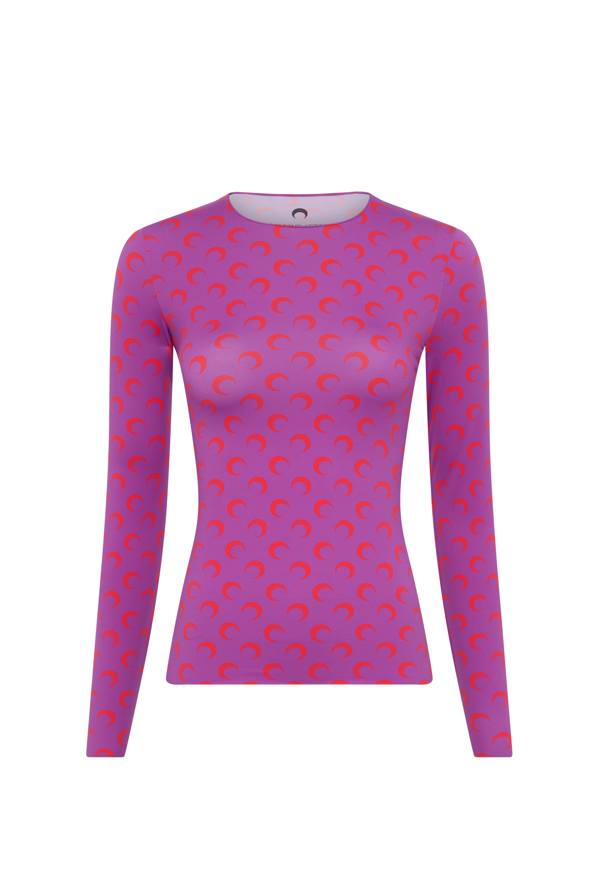 Moon Printed Jersey Second Skin Crewneck Top - 1