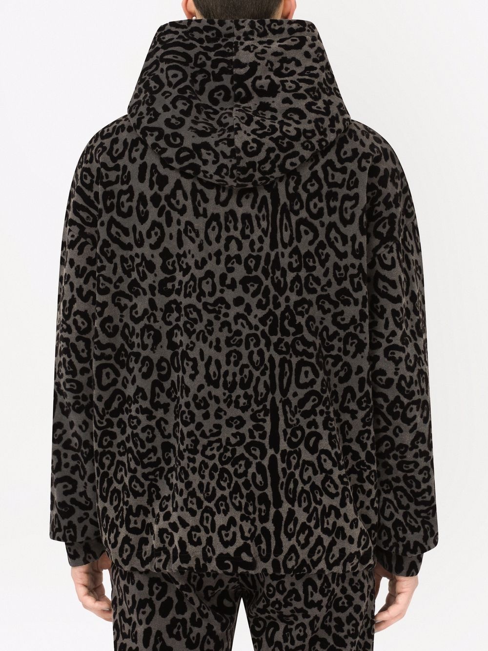 leopard print drawstring hoodie - 4