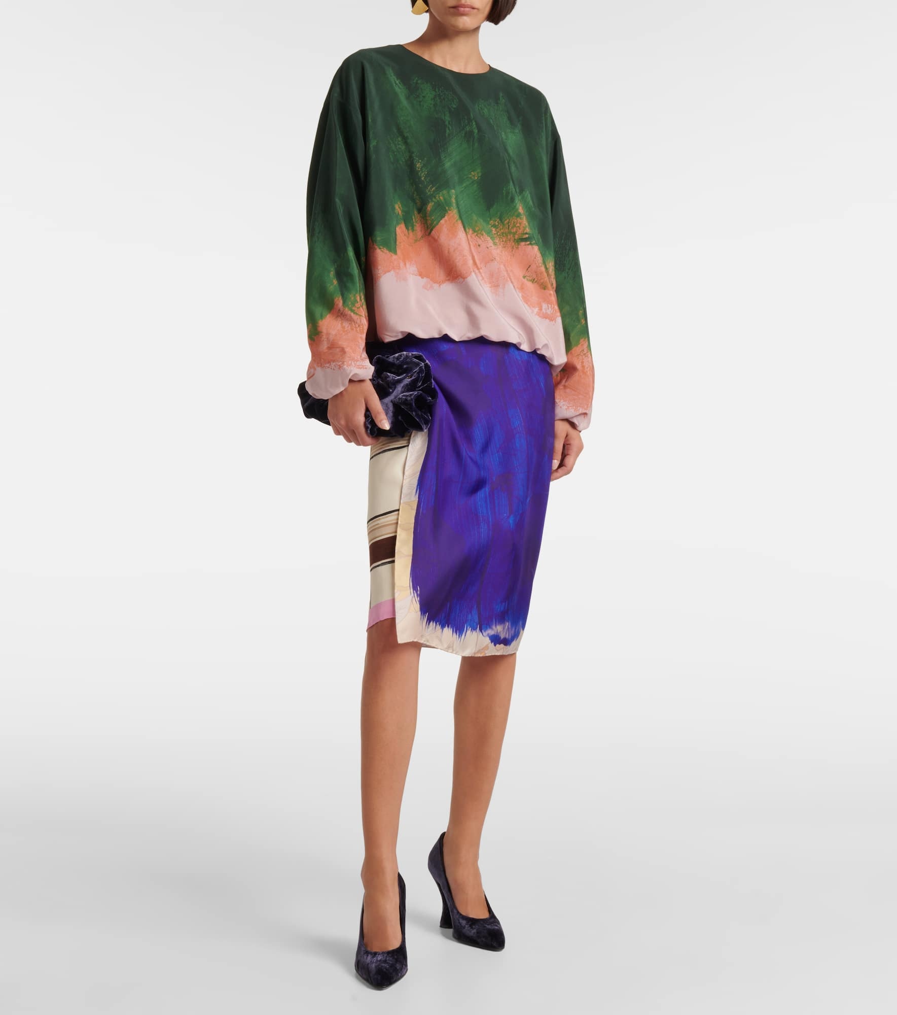 Ombré silk-blend top - 2