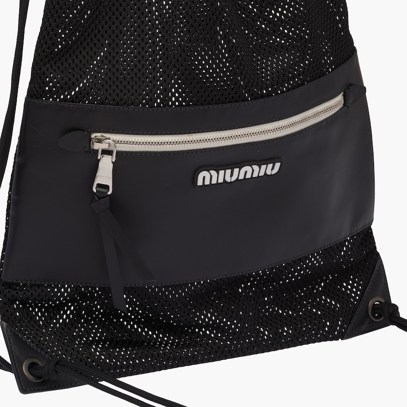 Mesh bag with leather details - 5
