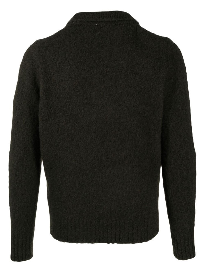 Aspesi straight-point collar wool jumper outlook