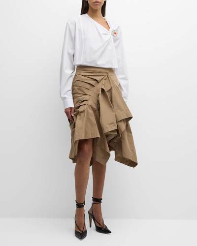 Dries Van Noten Shy Pleated Asymmetric Midi Skirt outlook