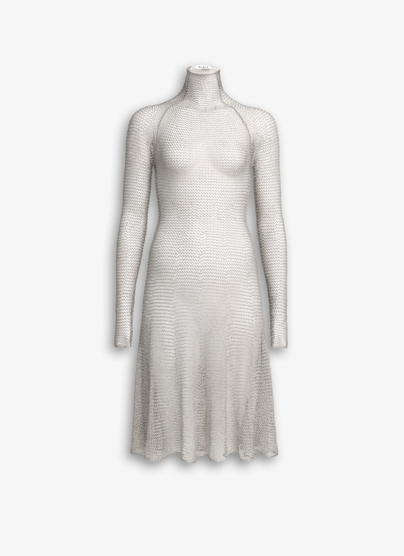 MESH KNIT SHORT DRESS - 1