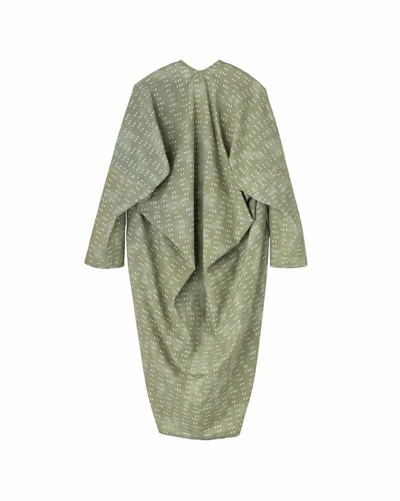 RUANA KHADI DRESS L/S IRIS GREEN - 2