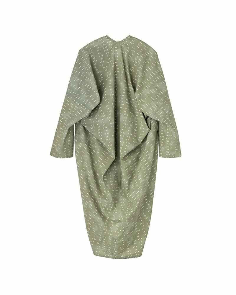 visvim RUANA KHADI DRESS L/S IRIS GREEN outlook