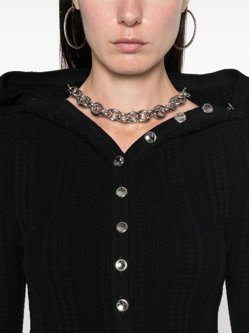 chain-link detail cardigan - 5