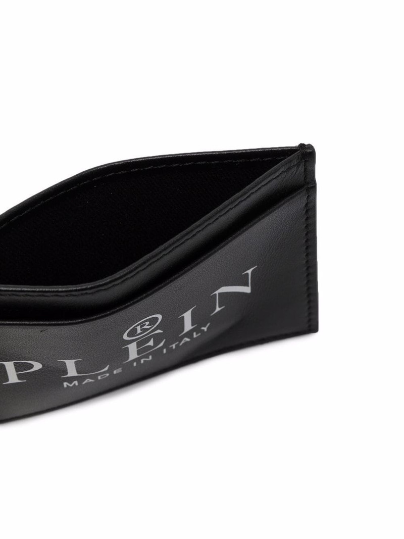 logo-print leather cardholder 3