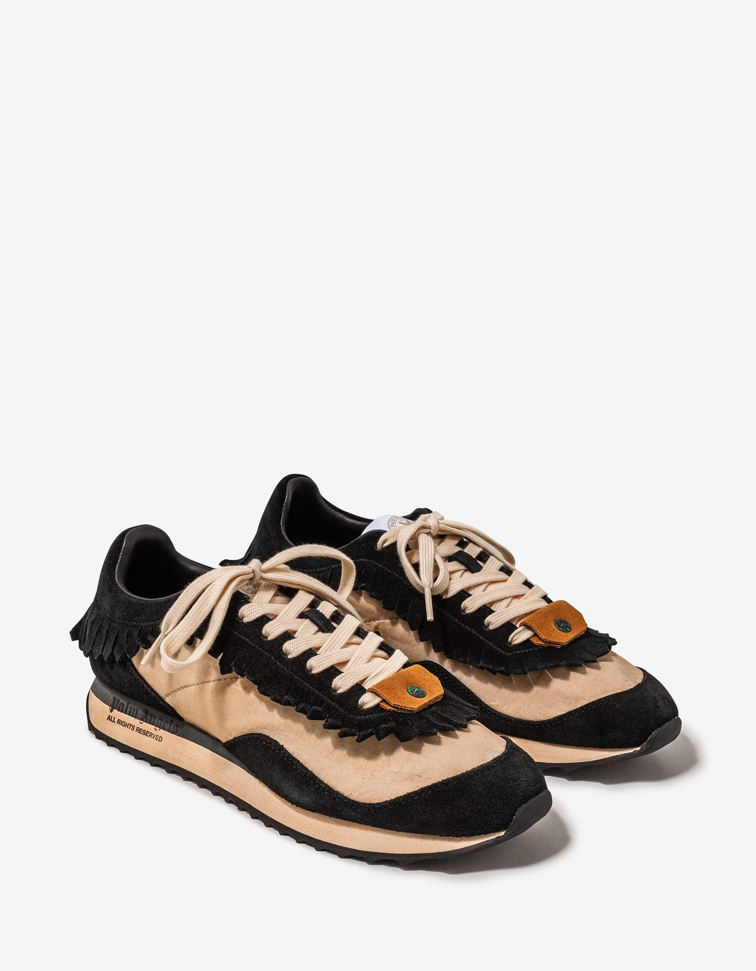 Palm Angels Black Fringe Runner Trainers - 1