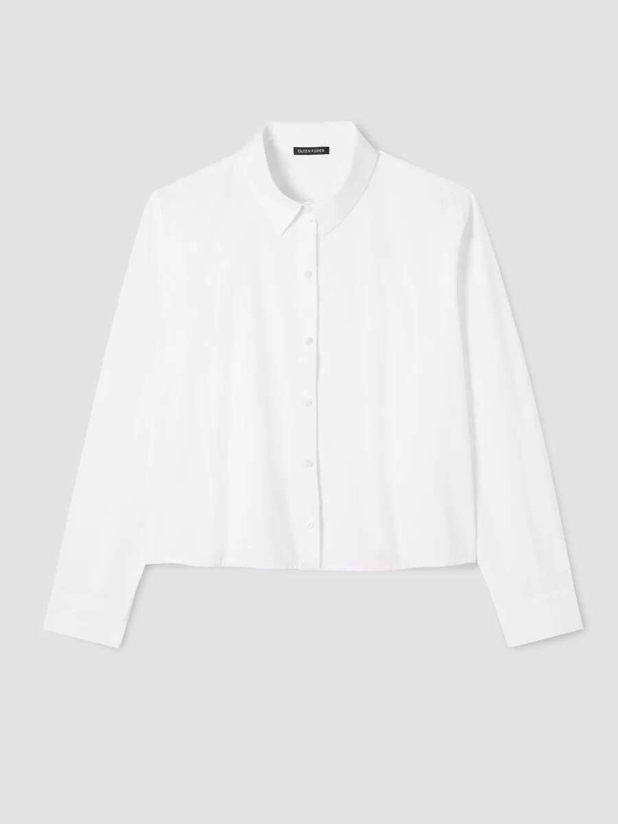 Washed Organic Cotton Poplin Classic Collar Short Shirt - 1