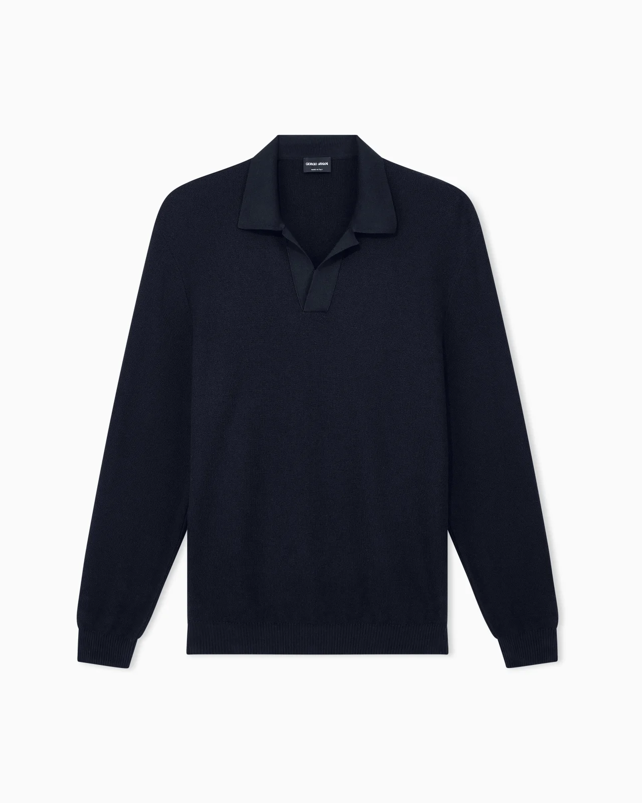 KNIT POLO REGULAR FIT HONEYCOMB STITCH VIRGIN WOOL - 1