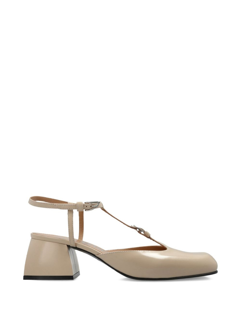 T-strap leather pumps 1